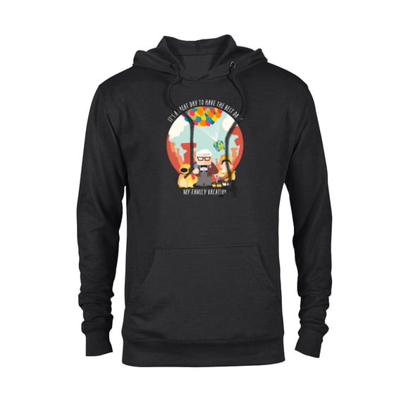 Disney and Pixar’s Up Best Day Trip My Family Vacation - Pullover Hoodie for Adults - Customized-Black