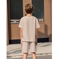 thumbnail image 5 of Arshiner Boys Drop Shoulder T-Shirt & Drawstring Waist Shorts Set Casual Summer Clothes, 5 of 6