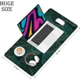 thumbnail image 3 of Teal Tropical Leaves XXL Gaming Mouse Pad 32" x 16" Desktop Decor, Cute Men Women Office Supplies, XL Mouse Mat for Laptop & Keyboard, Ideal for Work and Home, 3 of 6