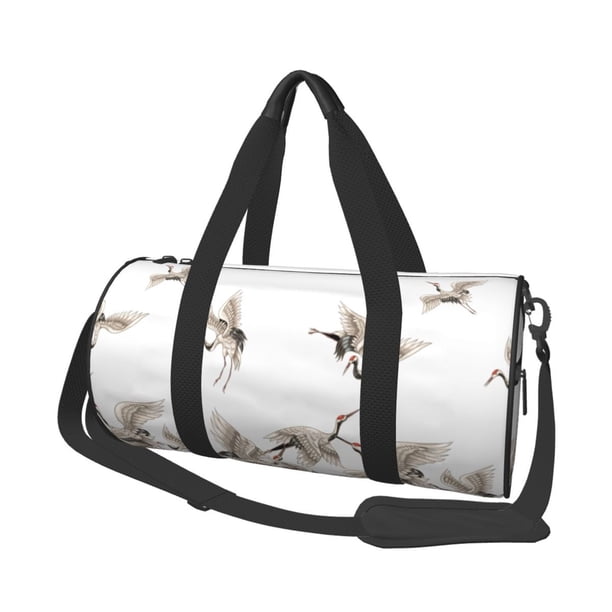 Easygdp Japanese White Cranes Bolsa de Viaje, Bolsa de Mano, Bolsa de Gimnasio, Bolsa de Equipaje para Viaje