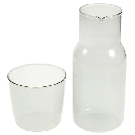 

1Set Glass Cup Water Kettle Home Water Bottle Cup Creative Drinking Supply