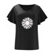 thumbnail image 4 of Camiseta informal para mujer, blusa estampada con volantes, manga corta, cuello en V, Tops Fridja  ghk7112, 4 of 5