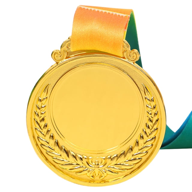 2uds. Premio de oro de 2 pulgadas con cinta para el cuello redonda para fiestas de competiciones (oro)