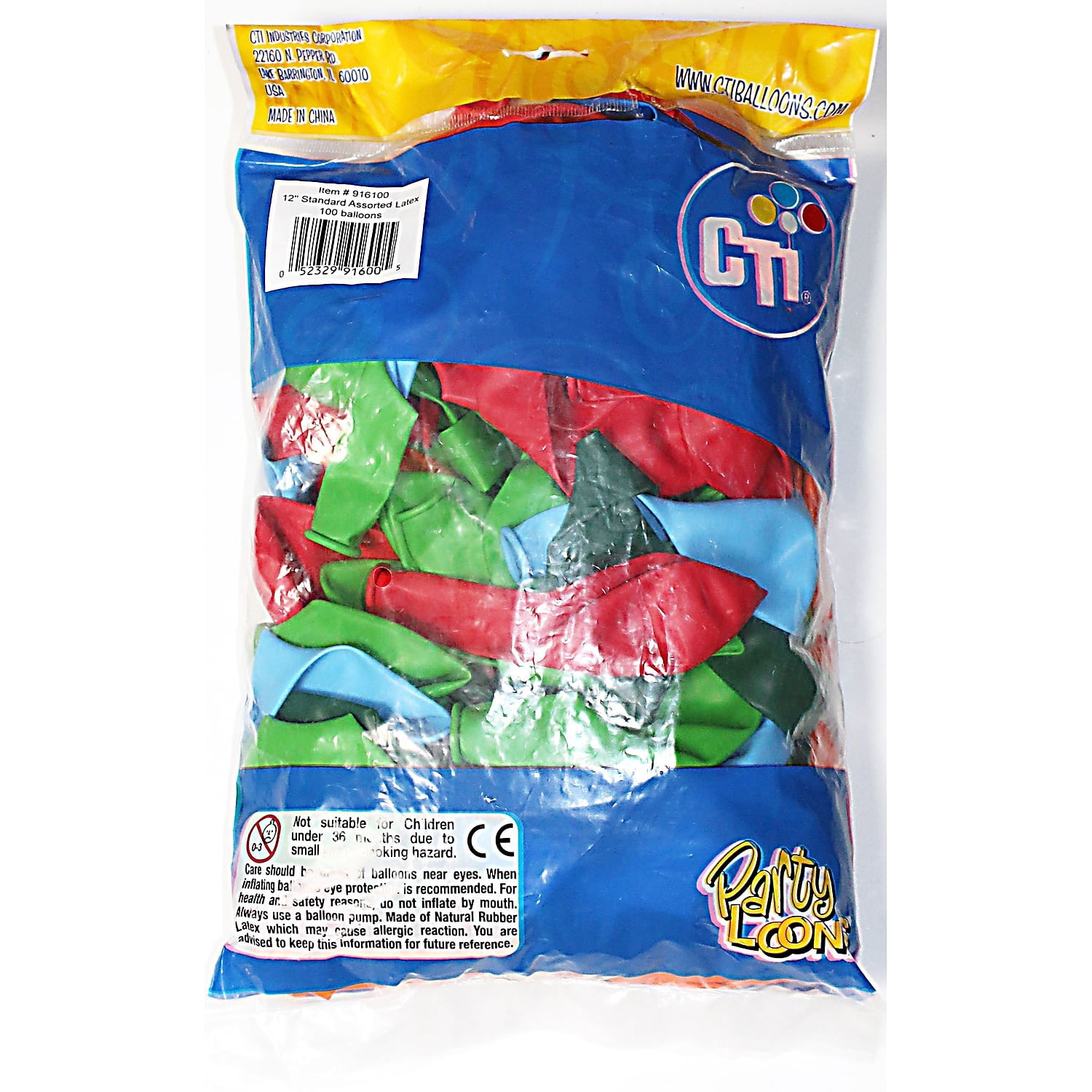 Tablemate Assorted Latex Balloons, 12", Assorted, Pack of 144