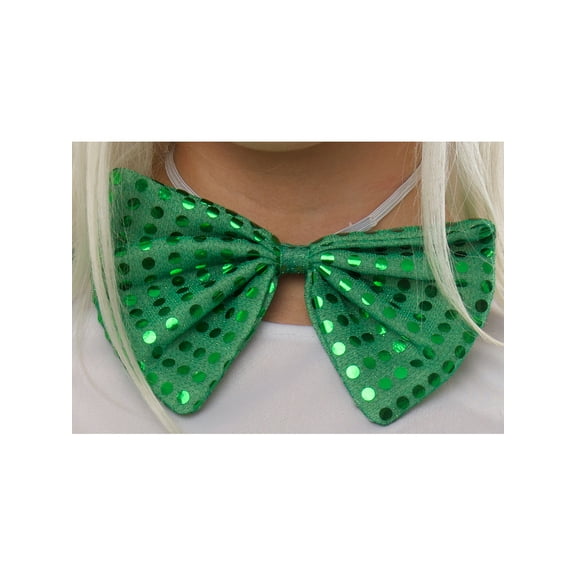 Adults Saint Patrick's Day Large Green Sequin Bow Tie Costume Accessory