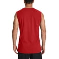 thumbnail image 4 of Camiseta sin mangas Cotrasen para hombre, con cuello redondo, UPF 50+, roja, 4 of 6
