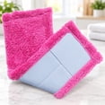 thumbnail image 3 of Microfiber Mop Replacement Pad, Washable Coral Fleece Floor Cleaning Cloth Head for Flat Mops, Hardwood, Tile, Laminate and Dusting, Hot Pink, 3 of 3