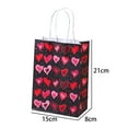 thumbnail image 4 of Valentines Gift Bags Party Favors Valentine'S Day Party Kraft Bags Paper Red And Pink Color Hearts Bags With Handle -Style4;, 4 of 6