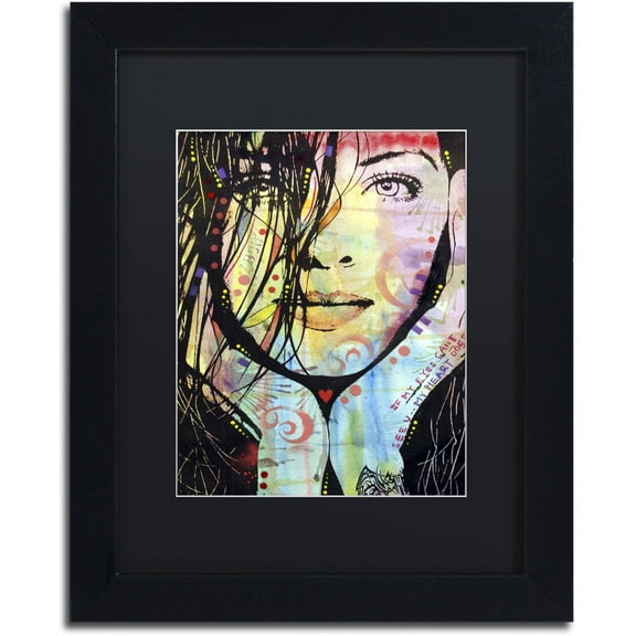Trademark Fine Art "My Eyes Cant See U" Canvas Art by Dean Russo, Black Matte, Black Frame