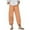 Orange, variant on Mrat Linen Capris for Women Casual Capris Pants Solid Cropped Comfy Baggy Trousers with Pockets Loose Pants S-18 Green XL