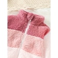 thumbnail image 4 of Kucnuzki 7T Little Girl Winter Tops Kids Girl Coats 8T Long Sleeve Color-Blocked Fluffy Zipper Coat Pink, 4 of 6