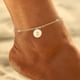thumbnail image 3 of Tobilleras para mujer, tobilleras para mujer, tobillera con moneda dorada, colgante floral del mes de nacimiento, joyería, regalo, tobillera para mujer, 3 of 4
