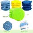 thumbnail image 2 of 20 aplicadores de cera de microfibra de 5.0 in con bolsillo para los dedos, aplicador de cera de esponja redonda de microfibra, almohadilla de limpieza, esponja de espuma para pulir a mano de coche, amarillo, verde, azul y azul oscuro Ormromra LRWJ110, 2 of 7
