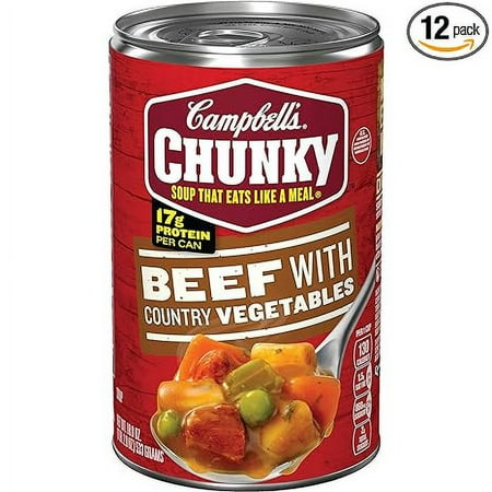 CHUNKY Beef With Country Vegetables Soup - 18.8 oz. can, 12 per case