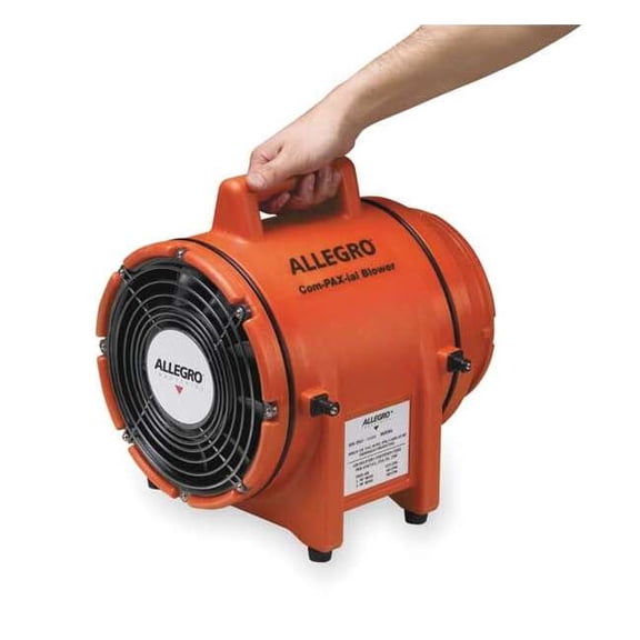 Allegro Industries Confined Space Fan,Orange,12" W 9538