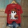 thumbnail image 2 of Towmus Womens Funny Short Sleeve Crew Neck Halloween Clothes Fall T-Shirts Graphic Tee Tops, 2 of 4