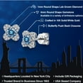 thumbnail image 2 of Gem Stone King 10K White Gold Persian Blue Moissanite and White Lab Grown Diamond Stud Earrings for Women | 0.58 Cttw | Gemstone | Round 4MM, 2 of 6