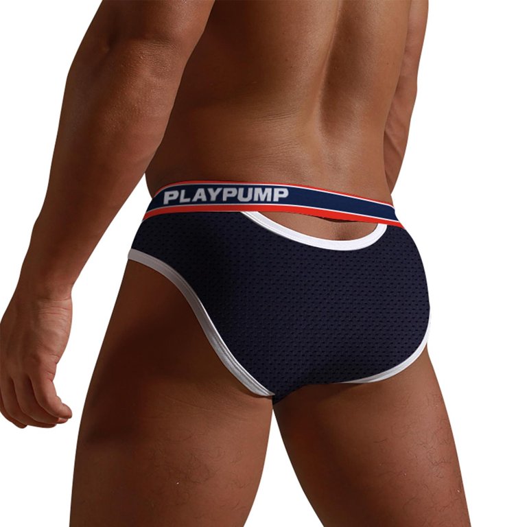 zuwimk Mens Underwear,Men's Jockstrap Underwear Breathable Mesh Supporter Cotton  Pouch Jock Briefs Gray,M 