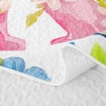 thumbnail image 5 of Castle Fairy Floral Letter K Hummingbird Twin Quilt Set for Teens,Watercolor Pattern Twin Coverlet Set, 5 of 7