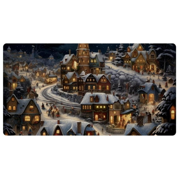 Kitchen Mats Non Slip Kitchen Floor Rug Sets Comfort Heavy Duty Standing Mats Cushioned Farmhouse Chef Mats, Christmas Retro