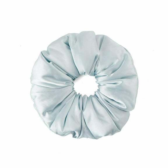 Silk Hair Scrunchies/Ties for Frizz & Breakage Prevention, 100% Mulberry, No Damage, Elastic ponytail Holders, 1Pc, Blue Haze
