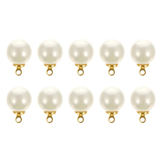 Shisuyan Boutons de Perles Perles Blanches 10 Pcs pour Chaussures et Jupes