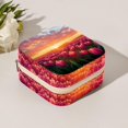 thumbnail image 5 of PhooArto Small Jewellery Box, Sunset Pink Tulip Field Portable Travel Mini Jewelry Case for Women Leather Ring Organizer, 5 of 5