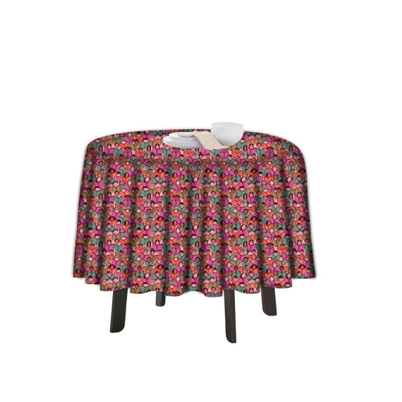 eloria Kids Printed Round Table Cloth Resistant Washable Decorative Table Cover for Dining Table