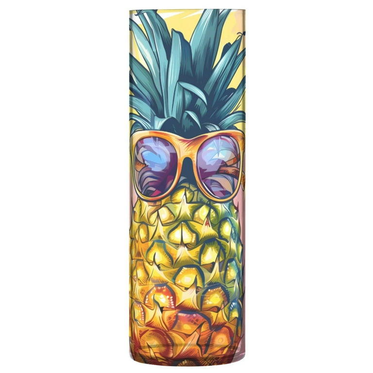 Pineapple with Glasses Flower Vase 11.8x3.9 inch Vases Clear Pineapple with Glasses Flower Vase 11.8x3.9 inch Vases Clear