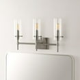 thumbnail image 5 of JONATHAN Y Cato 21.25" 3-Light Modern Minimalist Iron/Glass LED Vanity, Nickel/Clear, 5 of 8