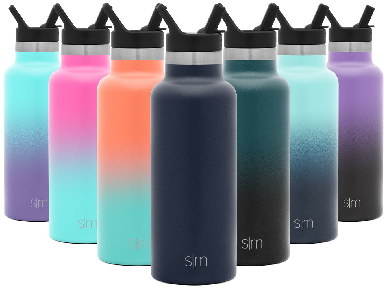 SIMPLE DRINK Stainless Steel Vacuum Insulated Travel Water Bottle with BPA Free Portable Lid Reusable Double Wall Metal Flask 100% Leak Proof for Kids Women and Men 