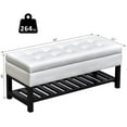 thumbnail image 2 of Hyxoo 44" Tufted Faux Leather Ottoman Storage Bench with Shoe Rack - White, 2 of 9