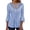 Blue, variant on Women's Fashion Solid Color Lace Splicing Casual Hollowed Out Top, Three-Quarter Sleeve Blouse, Elegant Style for Women,White,L