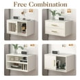 thumbnail image 6 of SUNVIVI 6 Pieces Cube Storage Organizer, Stackable 24" Small Open Bookcase with Drawers, Adjustable Shelf and Sliding Door, White Wood Cubby Storage Shelves for Small Space, Living Room, Bedroom, 6 of 9