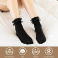 thumbnail image 4 of VEGCOO 6 Pairs of Lace Trim Socks for Women, Black and White Ballet Frill Socks in Cotton for Women & Girls, Foot Sizes US 4-9, 4 of 7