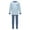 Blue, variant on Jizyo Kids Boys Girls Long Johns Thermal Underwear Set Long Sleeve Rabbit Printed Crewneck T-Shirt and Elastic Waist Pants Gray 5-6