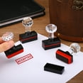 thumbnail image 5 of Uxcell Black Plastic Stamp Self Inking Red Ink Office Stamps Pre Inked Message Stamp 1.8'' x 0.8'' Sample, 5 of 6