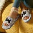 thumbnail image 5 of CYRBOKO Fuzzy Slippers for Women, Comfy Warm Open Toe Badroom Houses Slippers Gray Size 5-6, 5 of 6