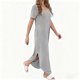 thumbnail image 4 of Vestido Corto para las Mujeres de Verano Color Sólido Cuello en V Vestido de Bolsillo de Manga Corta, Vestido de Verano Casual de las Mujeres para las Salidas de Primavera, 4 of 6