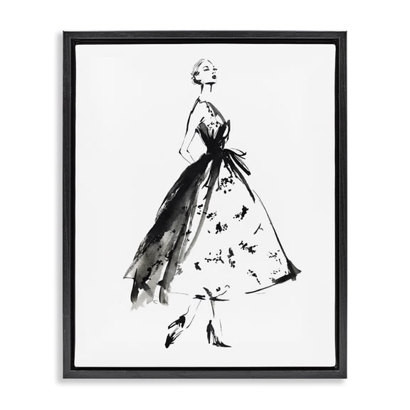 Stupell Industries Art Deco Ethereal Couture Contour Black Floating Frame Canvas Art, 17 x 21, by Svetlana Aleynikova