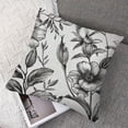 thumbnail image 7 of Floral Pattern Bouquets of Spring Flowers Black and White Cotton Linen Square Throw Waist Pillow Case Decorative Cushion Cover Pillowcase Sofa, 7 of 7