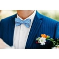 thumbnail image 4 of HISDERN Light Blue Men Bow Tie Floral Formal Bowties Handkerchief Pocket Square Set Self Tie Bowtie, 4 of 6