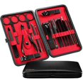 thumbnail image 3 of Juego de manicura, 18 piezas de cortaúñas Kit de pedicura Kit de cuidado de uñas Kit de manicura Herramientas Profesionales Regalo para Hombres Mujeres Amigos y Padres (Negro y Rojo) ShuxiuWang 1327537017684, 3 of 5