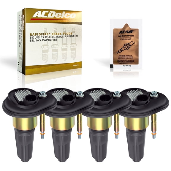 UF303 Ignition Coils & ACDelco Spark Plugs for Chevy Trailblazer GMC Envoy (4pk)   Free Lube