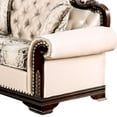 thumbnail image 5 of Catie 66 Inch Loveseat, Beige, Nailhead Trim, Cherry Brown Solid Wood, 5 of 7