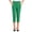 Green, variant on Women's Wide Elastic Waist Capri Pants, Rhinestone Decor Pocket Slim Straight Stretch Cropped Trousers for Daily Office Wear