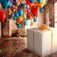 thumbnail image 5 of Extra Large Gift Box with Lid, Giant Gift Box for Gender Reveal Big Presents with Bows and Ribbons for Birthday Special Celebrations Anniversaries Wedding Party (White,28x28x28 Inches), 5 of 10