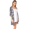 thumbnail image 3 of PJ Salvage Women's Take Flight Embroidered Kimono Robe, Grey, Medium, 3 of 4