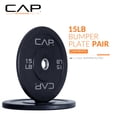 thumbnail image 2 of Juego de paragolpes olímpicos CAP Barbell Budget, 15 libras, par negro, 2 of 6