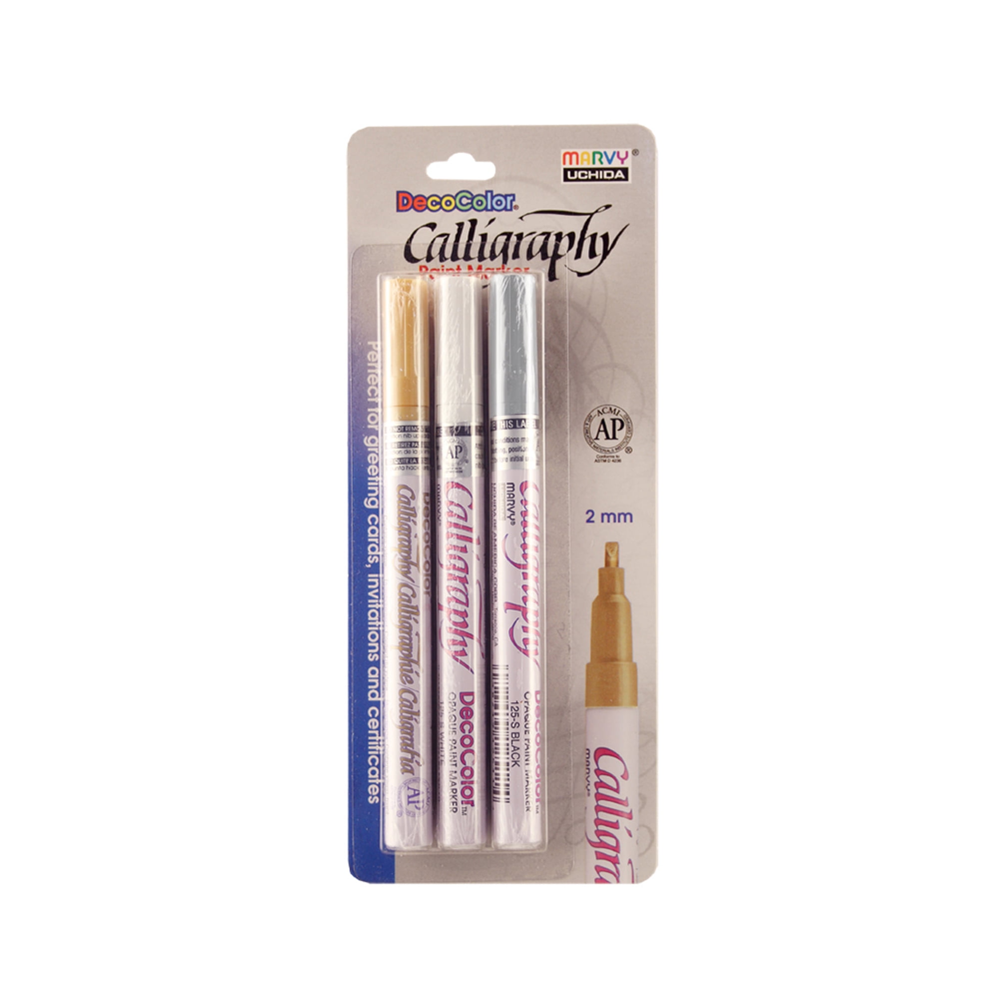 Marvy Calligraphy Paint Markers 3-Color Set A - Walmart.com